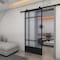 Renin Bastille Frosted Glass Metal Barn Door with Installation Hardware Kit 37 in. KMCTBTF-37BL - alternate 2